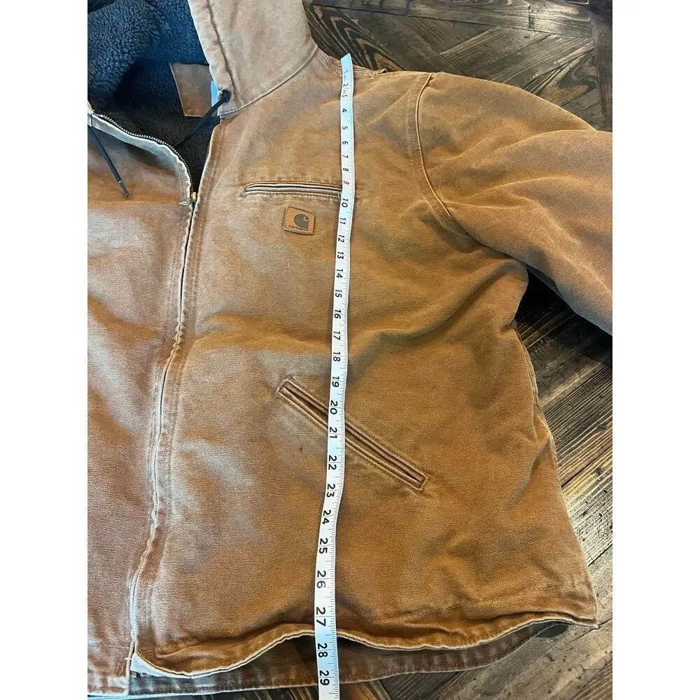 Carhartt J141 211 Hooded Sherpa Lined Canvas Workwear Western Jacket Men XXL